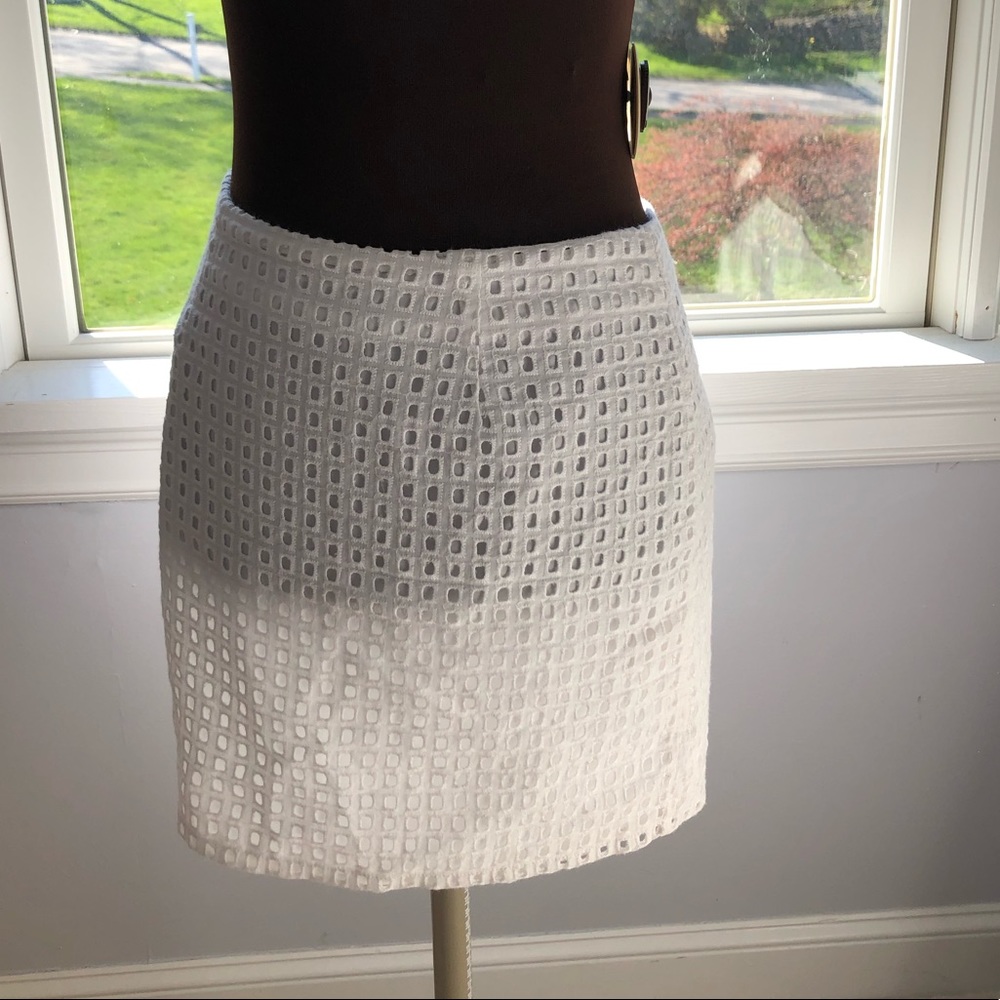White Eyelet Mini Skirt by JACK